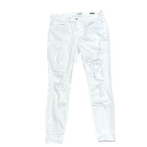 Judy Blue White Distressed Skinny Jeans